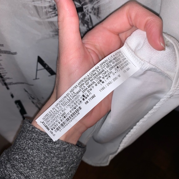 ZARA W/B COLLECTION White METALCS Tee - Picture 7 of 8